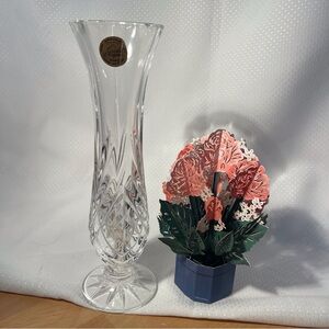 Cristal d’Arques Lead Crystal Vase Vintage 8 3/8”